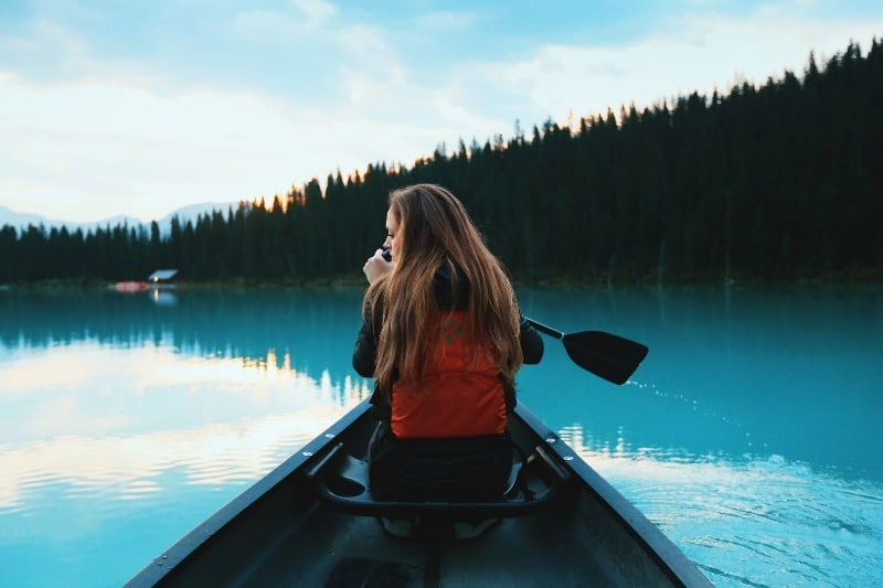 Girl kayaking